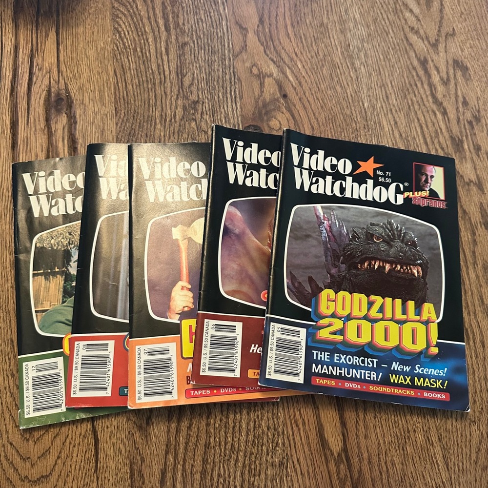 Video Watchdog Magazine Lot 5 Issues 71 72 73 74 78 2001 Godzilla Dune Hitchcock